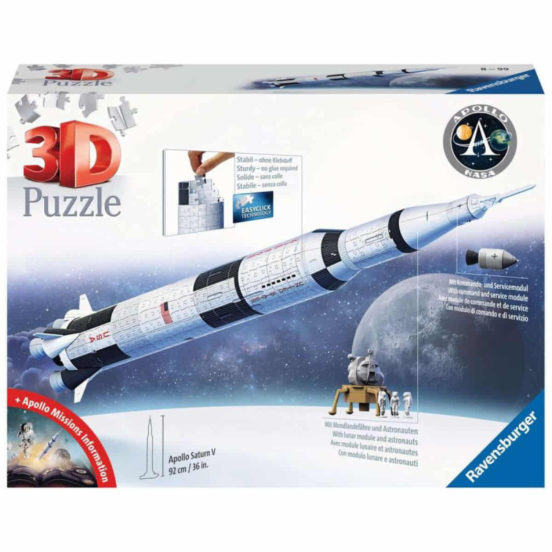Imagen puzzle 3d apollo saturn v rocket 440 piezas ravens