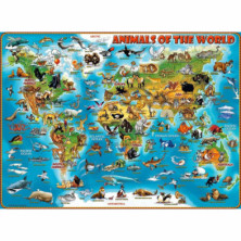 imagen 1 de puzzle animales del mundo 300 piezas xxl ravensbur