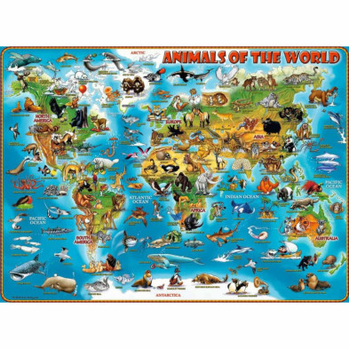 imagen 1 de puzzle animales del mundo 300 piezas xxl ravensbur