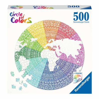 Imagen puzzle circular mandala 500 piezas circle of color