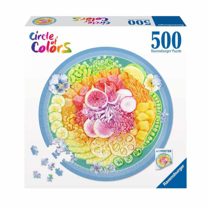 Imagen puzzle circular poke bowl 500 piezas ravensburg Imagen puzzle circular poke bowl 500 piezas ravensburg