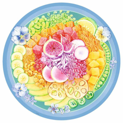 imagen 1 de puzzle circular poke bowl 500 piezas ravensburg