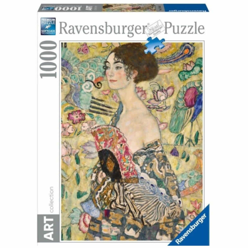 Imagen puzzle klimt: dama con abanico 1000 piezas
