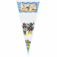 Imagen bolsa cono 20x50cm piratas 100u