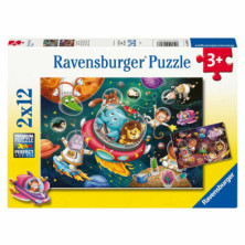 Imagen puzzle animales en el espacio 2x12 piezas
