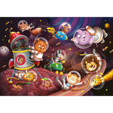 imagen 2 de puzzle animales en el espacio 2x12 piezas
