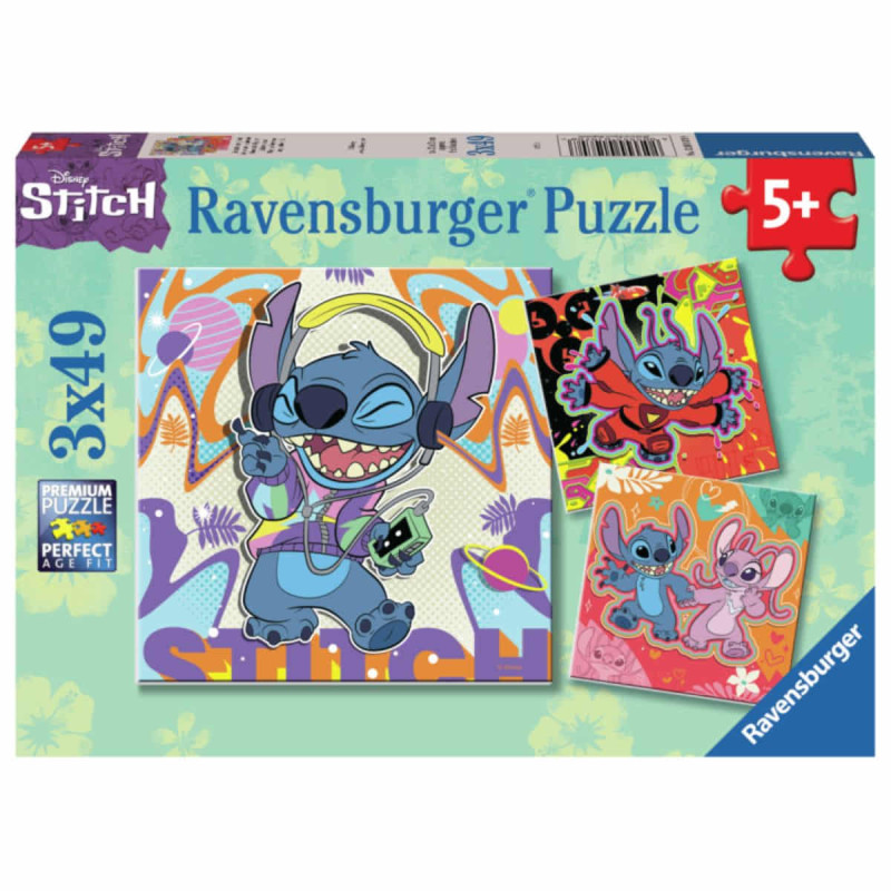 Imagen puzzle stitch disney 3x49 piezas Imagen puzzle stitch disney 3x49 piezas