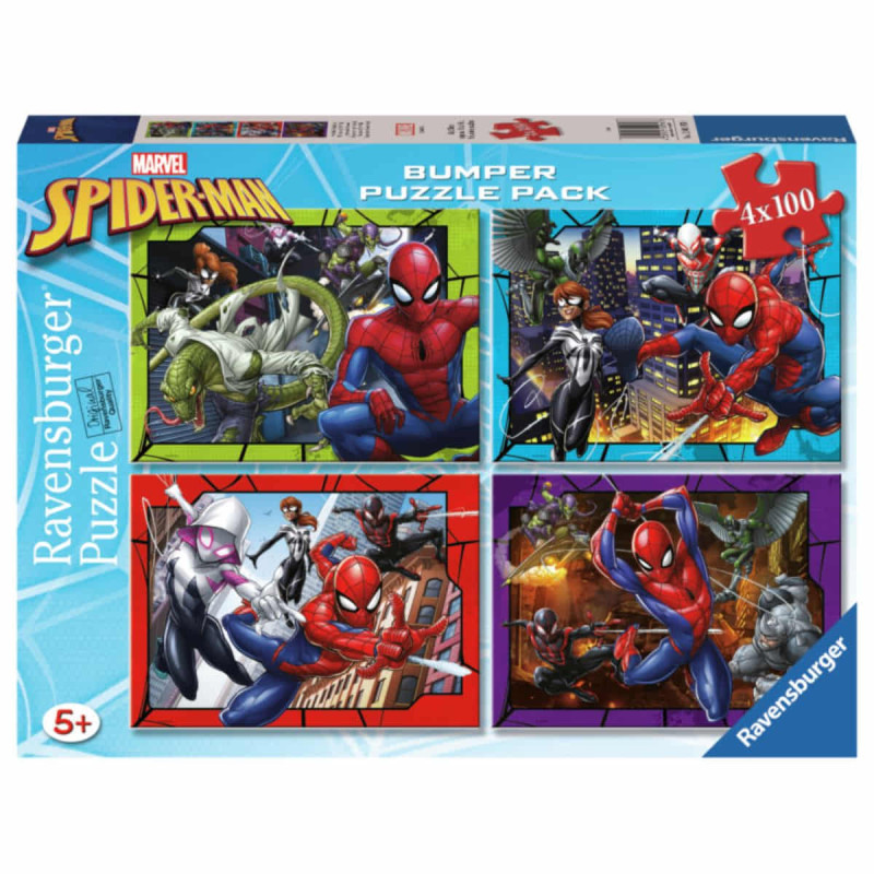 Imagen puzzle spiderman 4 x 100 piezas Imagen puzzle spiderman 4 x 100 piezas