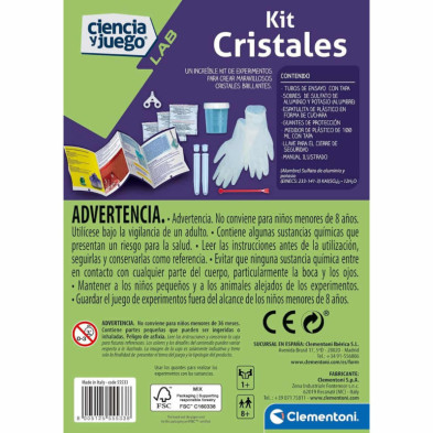 imagen 2 de juego kit cristales clementoni - ciencia y juego