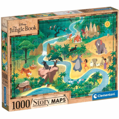 Imagen puzzle libro de la selva story maps 1000 piezas cl
