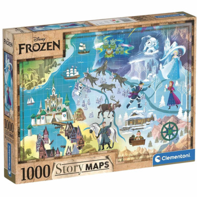 Imagen puzzle frozen story maps 1000 piezas cl