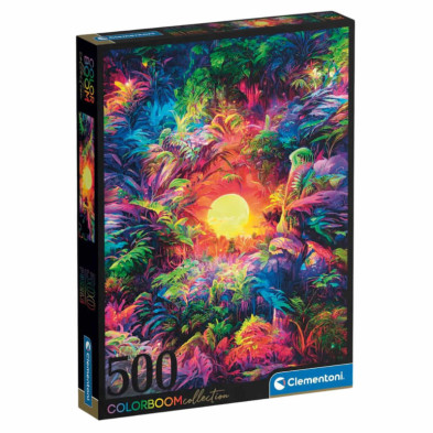Imagen puzzle amanecer en la selva psicodélica 500 piezas