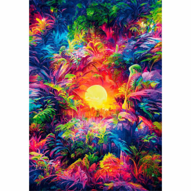 imagen 1 de puzzle amanecer en la selva psicodélica 500 piezas