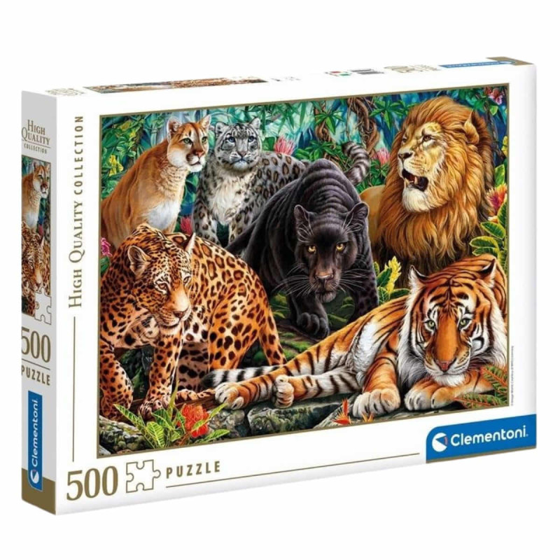 Imagen puzzle felinos salvajes 500 piezas clementoni