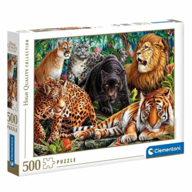 Imagen puzzle felinos salvajes 500 piezas clementoni