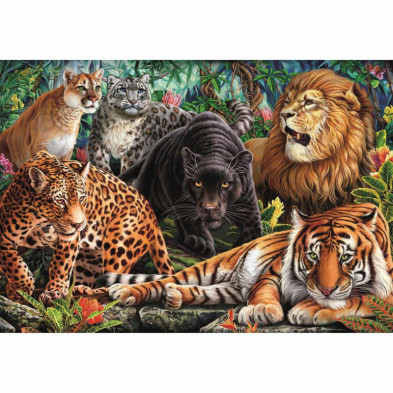 imagen 1 de puzzle felinos salvajes 500 piezas clementoni