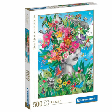 Imagen puzzle cabeza en la selva 500 piezas clementoni