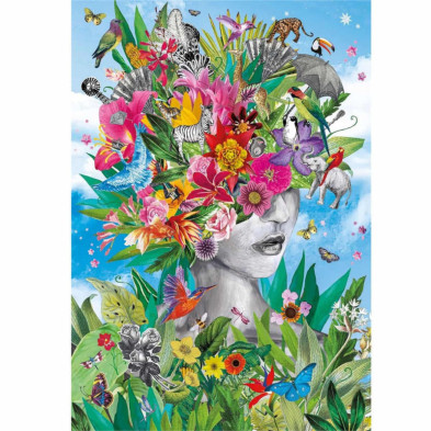 imagen 1 de puzzle cabeza en la selva 500 piezas clementoni