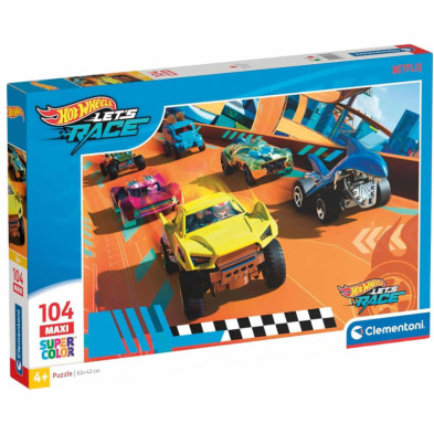 Imagen puzle maxi hotwheels 104 piezas clementoni