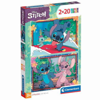 Imagen puzle stitch disney 2x20 piezas clementoni