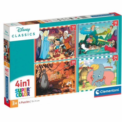 Imagen puzle 4 en 1 clásicos disney 12-24 piezas clemento