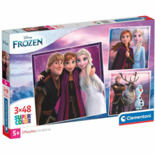 Imagen puzle frozen 3x48 piezas clementoni