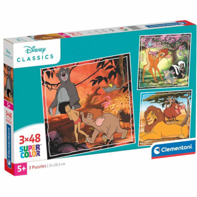 Imagen puzle clásicos disney 3x48 piezas clementoni