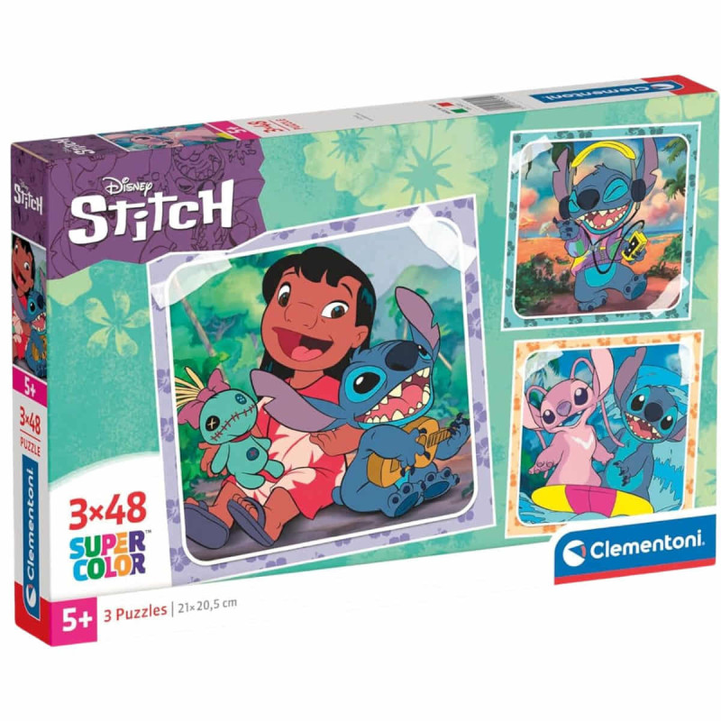 Imagen puzle disney lilo & stitch 3x48 piezas clementoni Imagen puzle disney lilo & stitch 3x48 piezas clementoni