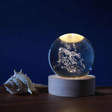 imagen 1 de lámpara bola de cristal 3d tema fantasia 8cm diame