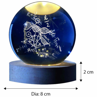 imagen 2 de lámpara bola de cristal 3d tema fantasia 8cm diame