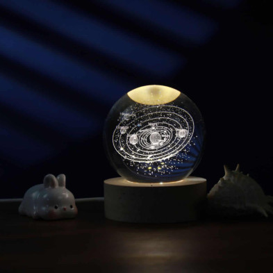 imagen 1 de lámpara bola de cristal 3d tema sistema solar  8cm