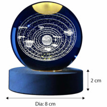 imagen 2 de lámpara bola de cristal 3d tema sistema solar  8cm