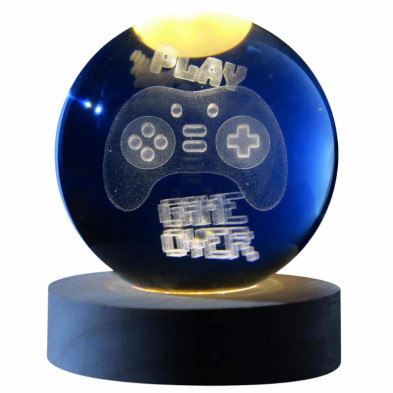 Imagen lámpara bola de cristal 3d tema lets play  8cm