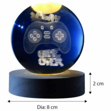 imagen 2 de lámpara bola de cristal 3d tema lets play  8cm