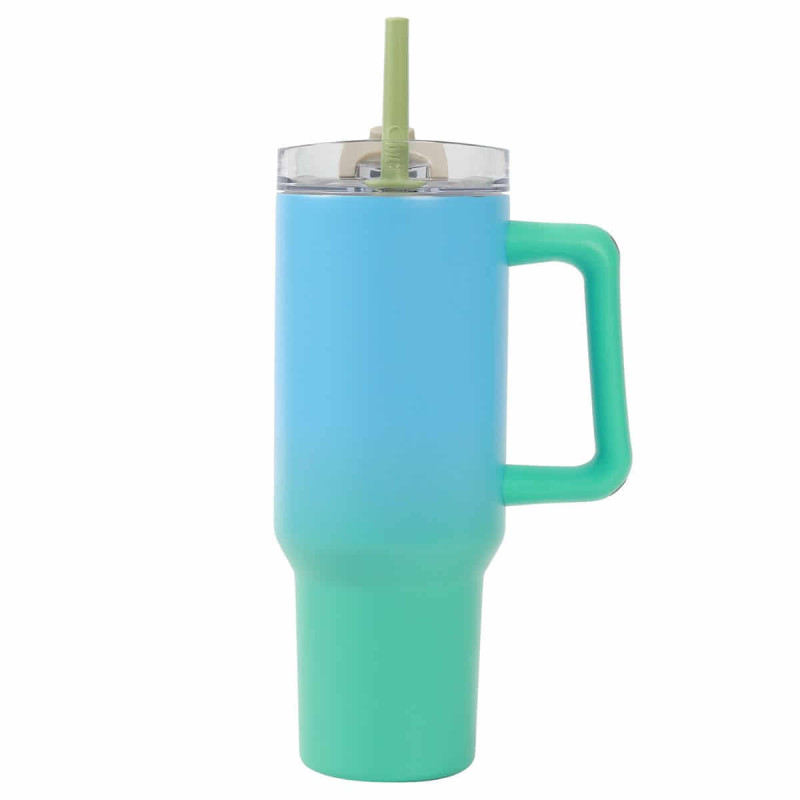 Imagen taza de viaje 1200ml sombreada verde y azul