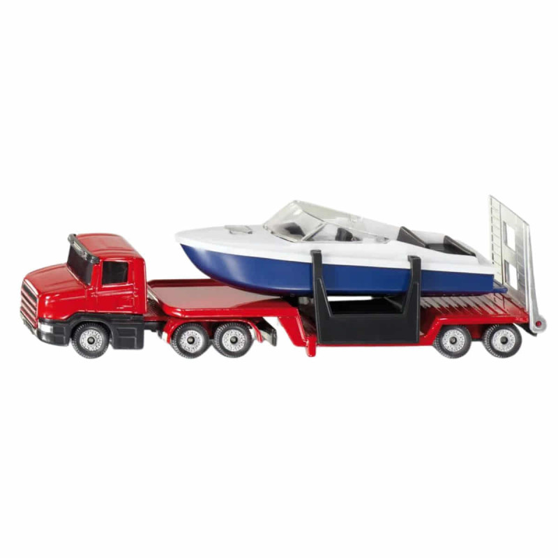 Imagen camión de transporte con barco Imagen camión de transporte con barco