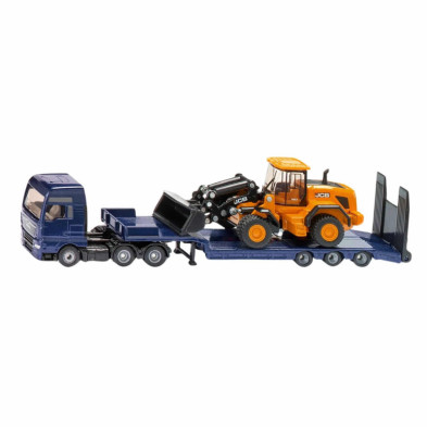 Imagen camión de transporte man con remolque y excavadora