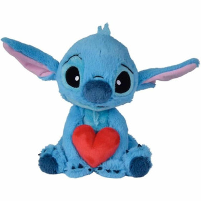 Imagen peluche stitch abrazando corazón 25cm lilo & stitc