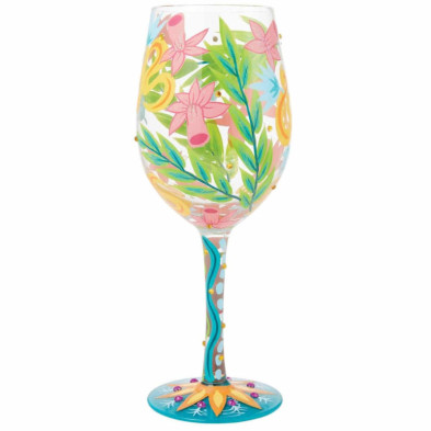 Imagen copa de vino fashion floral lolita