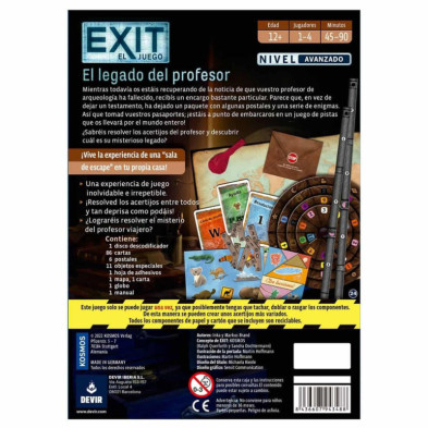 imagen 2 de juego de mesa exit el legado del profesor devir