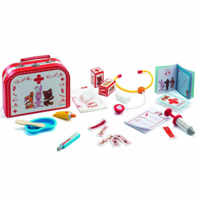 imagen 1 de maletín médico con instrumentos de madera djeco