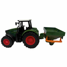 Imagen tractor motrix con remolque para sembrar