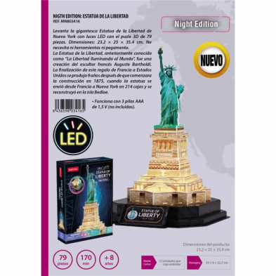 imagen 3 de puzzle 3d estatua de la libertad led