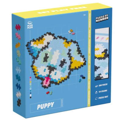 Imagen puzzle by number cachorro 500 piezas plus plus