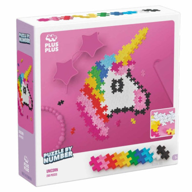 Imagen puzzle by number unicornio 250 piezas plus plus