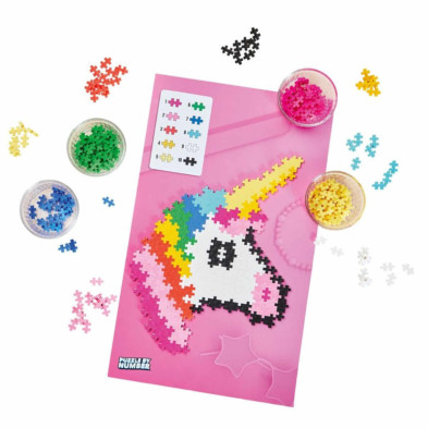 imagen 2 de puzzle by number unicornio 250 piezas plus plus