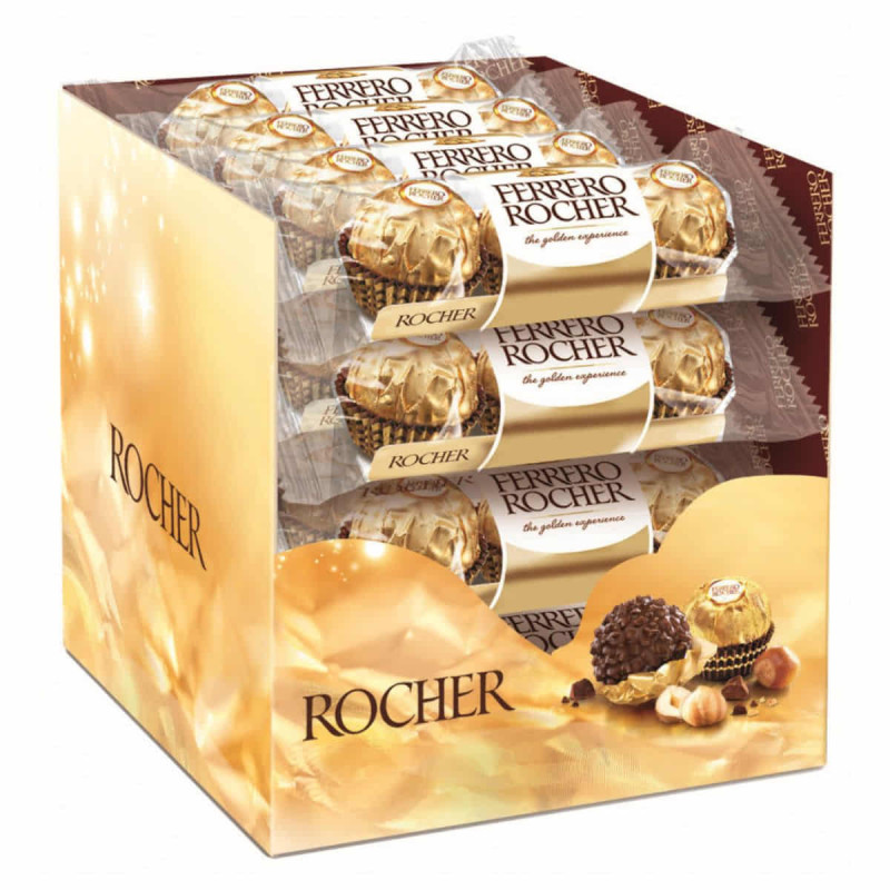 Bombones Ferrero Rocher T-3 - Caja 16 Blísteres - hipergol.com