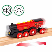 imagen 4 de set tren brio granja con gran locomotora roja