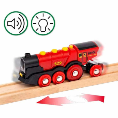 imagen 4 de set tren brio granja con gran locomotora roja