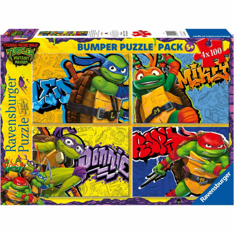 Imagen puzzle tortugas ninja 4x100 piezas ravensburger